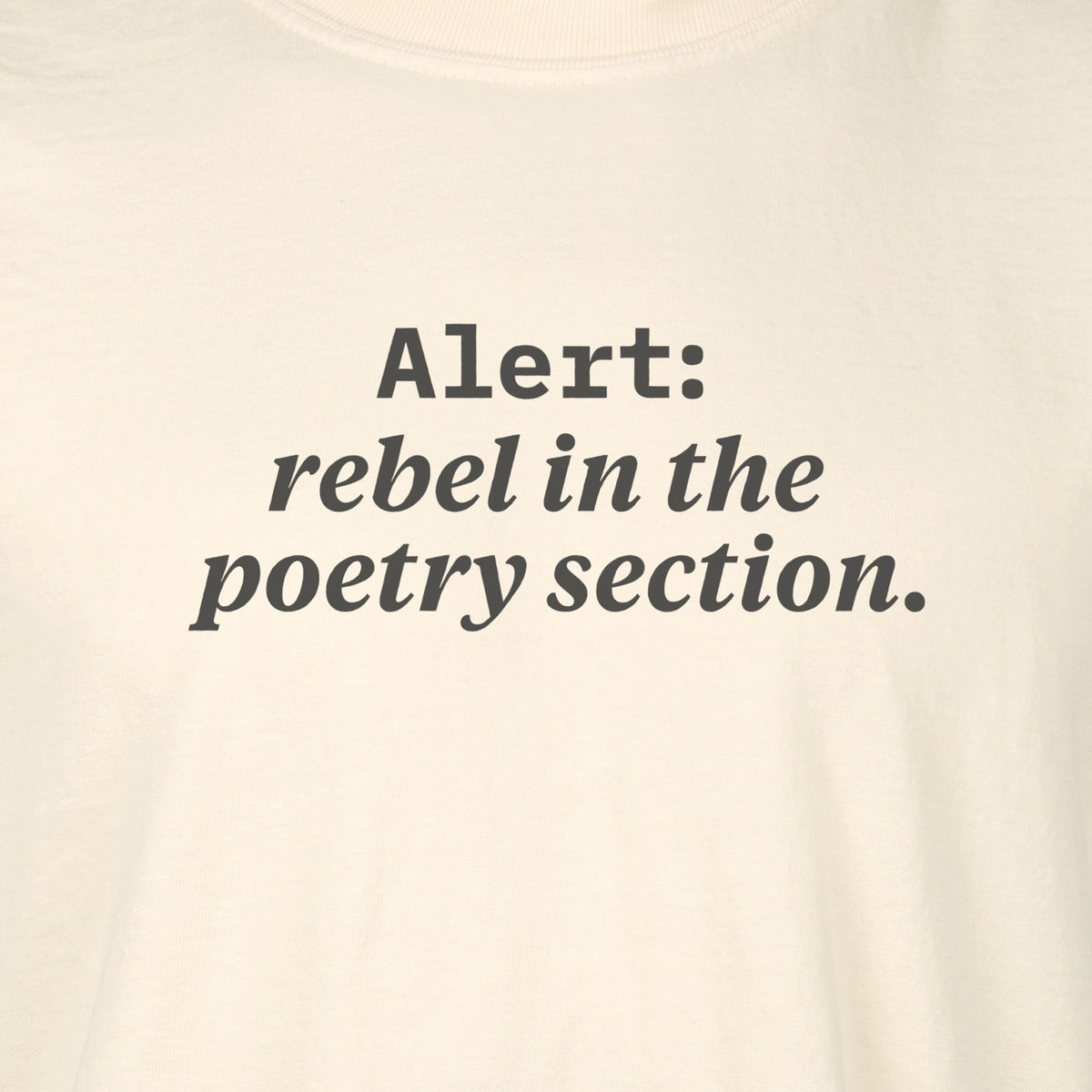 Alert: rebel in the poetry section. | T-shirt