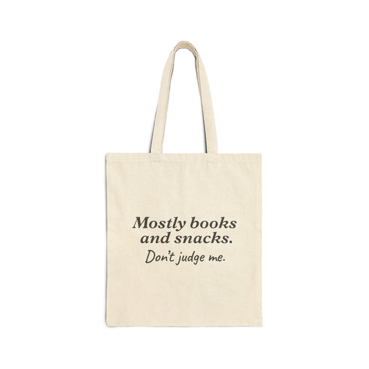 Mostly books and snacks. Dont judge me. | Tote Bag